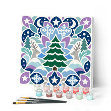 Charger l'image dans la galerie, Peinture par numéros Figured'Art Mini Peinture par Numéros 20x20cm avec cadre Mandala de Noël