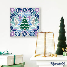 Charger l'image dans la galerie, Mini Peinture par Numéros 20x20cm avec cadre Mandala de Noël