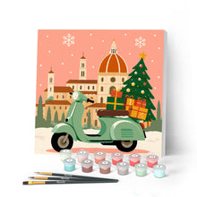 Charger l'image dans la galerie, Peinture par numéros Figured'Art Mini Peinture par Numéros 20x20cm avec cadre Noël à Florence