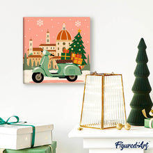 Charger l'image dans la galerie, Mini Peinture par Numéros 20x20cm avec cadre Noël à Florence