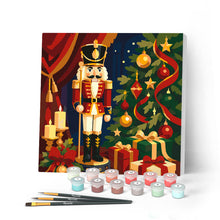 Charger l'image dans la galerie, Peinture par numéros Figured'Art Mini Peinture par Numéros 20x20cm avec cadre Casse-Noisette de Noël