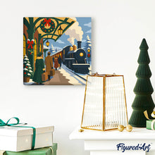 Charger l'image dans la galerie, Mini Peinture par Numéros 20x20cm avec cadre Train des fêtes