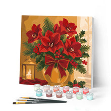 Charger l'image dans la galerie, Peinture par numéros Figured'Art Mini Peinture par Numéros 20x20cm avec cadre Étoiles de Noël