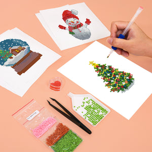 Mini Diamond Painting 15x20cm (6 pièces) - Noël Festif