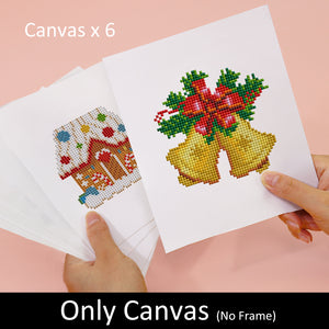 Mini Diamond Painting 15x20cm (6 pièces) - Classiques de Noël