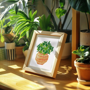 Mini Diamond Painting 15x20cm (6 pièces) - Flore et Plantes en Pot