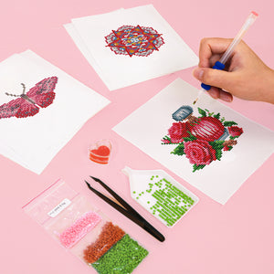 Mini Diamond Painting 15x20cm (6 pièces) - Designs Délicats
