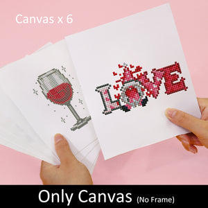 Mini Diamond Painting 15x20cm (6 pièces) - Designs Délicats