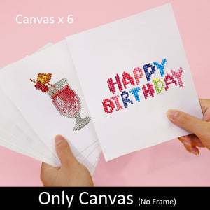 Mini Diamond Painting 15x20cm (6 pièces) - Délices d'Anniversaire