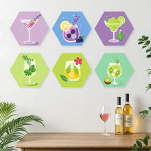 Charger l'image dans la galerie, Mini Série Peinture par Numéros - Hexagones (6 pièces) - Cocktail pastel