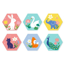 Charger l'image dans la galerie, Mini Série Peinture par Numéros - Hexagones (6 pièces) - Jardin Animalier Figured'Art
