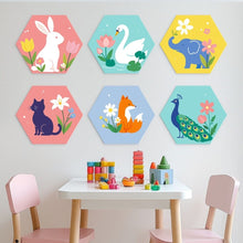 Charger l'image dans la galerie, Mini Série Peinture par Numéros - Hexagones (6 pièces) - Jardin Animalier