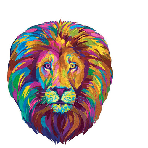 Puzzle 2D en Bois - Lion Majestueux