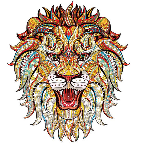 Puzzle 2D en Bois - Lion en colère