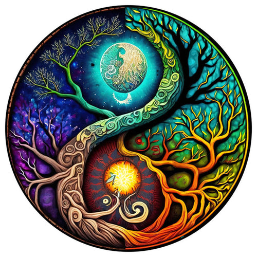 Puzzle 2D en Bois - Arbre de Changement