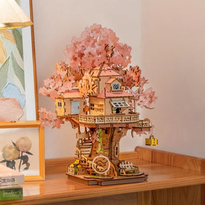 Puzzle 3D Maison dans l'Arbre de Sakura