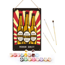 Charger l&#39;image dans la galerie, Peinture par Numéros Affiche Métallique - Triple Explosion de Bière Figured&#39;Art