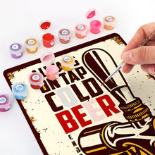 Charger l&#39;image dans la galerie, Peinture par Numéros Affiche Métallique - Bière Froide Jaune