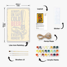 Charger l&#39;image dans la galerie, Peinture par Numéros Affiche Métallique - Bière Froide Jaune