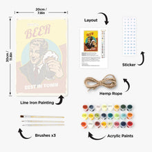 Charger l&#39;image dans la galerie, Peinture par Numéros Affiche Métallique - Bière Fraîche Le Gars