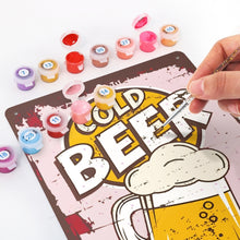 Charger l&#39;image dans la galerie, Peinture par Numéros Affiche Métallique - Chope de Bière Froide