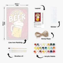 Charger l&#39;image dans la galerie, Peinture par Numéros Affiche Métallique - Chope de Bière Froide