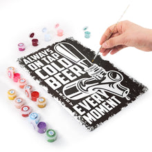 Charger l&#39;image dans la galerie, Peinture par Numéros Affiche Métallique - Bière Froide Noir et Blanc