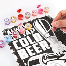 Charger l&#39;image dans la galerie, Peinture par Numéros Affiche Métallique - Bière Froide Noir et Blanc