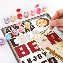 Charger l&#39;image dans la galerie, Peinture par Numéros Affiche Métallique - Verre de Bière froide vintage