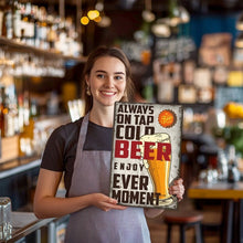 Charger l&#39;image dans la galerie, Peinture par Numéros Affiche Métallique - Verre de Bière froide vintage