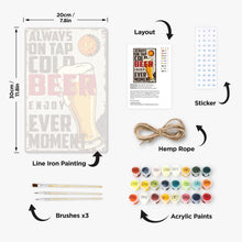 Charger l&#39;image dans la galerie, Peinture par Numéros Affiche Métallique - Verre de Bière froide vintage