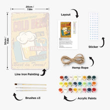 Charger l&#39;image dans la galerie, Peinture par Numéros Affiche Métallique - Bière Froide pour le Dîner