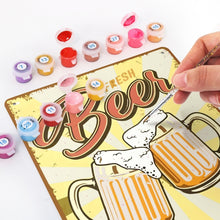 Charger l&#39;image dans la galerie, Peinture par Numéros Affiche Métallique - Bière Fraîche Deux Chopes