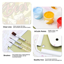 Charger l&#39;image dans la galerie, Peinture par Numéros Affiche Métallique - Bière Fraîche Deux Chopes