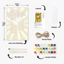 Charger l&#39;image dans la galerie, Peinture par Numéros Affiche Métallique - Bière Fraîche Deux Chopes
