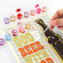 Charger l&#39;image dans la galerie, Peinture par Numéros Affiche Métallique - Bonne Bière avec de bons Amis