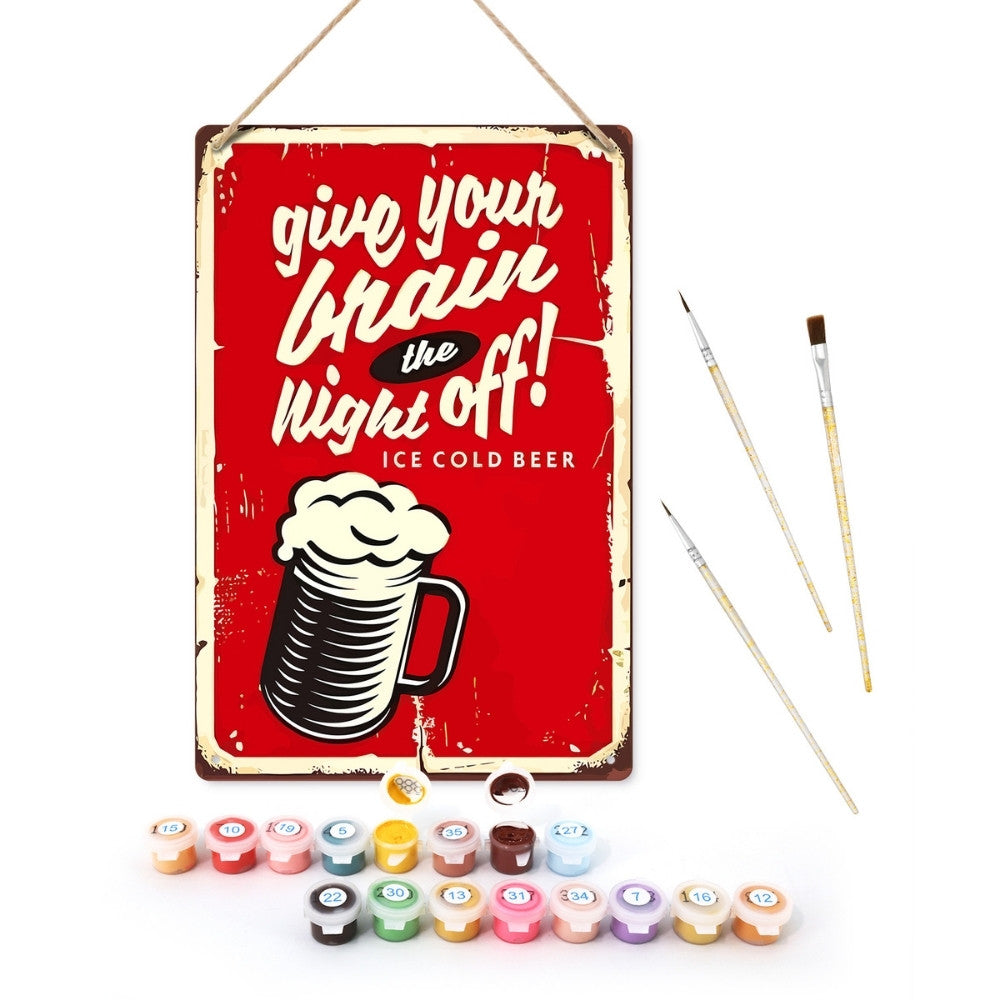 Peinture par Numéros Affiche Métallique - Offrez une Nuit de Repos à votre Cerveau Figured'Art