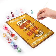 Charger l&#39;image dans la galerie, Peinture par Numéros Affiche Métallique - Bière Fraîche servie ici