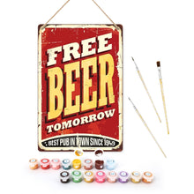 Charger l&#39;image dans la galerie, Peinture par Numéros Affiche Métallique - Bière Gratuite demain Figured&#39;Art
