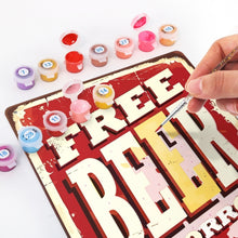 Charger l&#39;image dans la galerie, Peinture par Numéros Affiche Métallique - Bière Gratuite demain