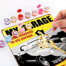 Charger l&#39;image dans la galerie, Peinture par Numéros Affiche Métallique - Mon Garage, mes Règles