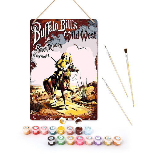 Peinture par Numéros Affiche Métallique - Le Far West de Buffalo Bill Figured'Art