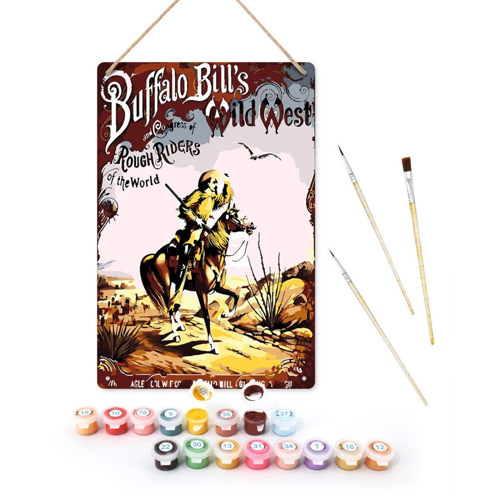 Peinture par Numéros Affiche Métallique - Le Far West de Buffalo Bill Figured'Art
