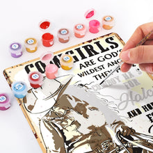 Charger l&#39;image dans la galerie, Peinture par Numéros Affiche Métallique - Cowgirls