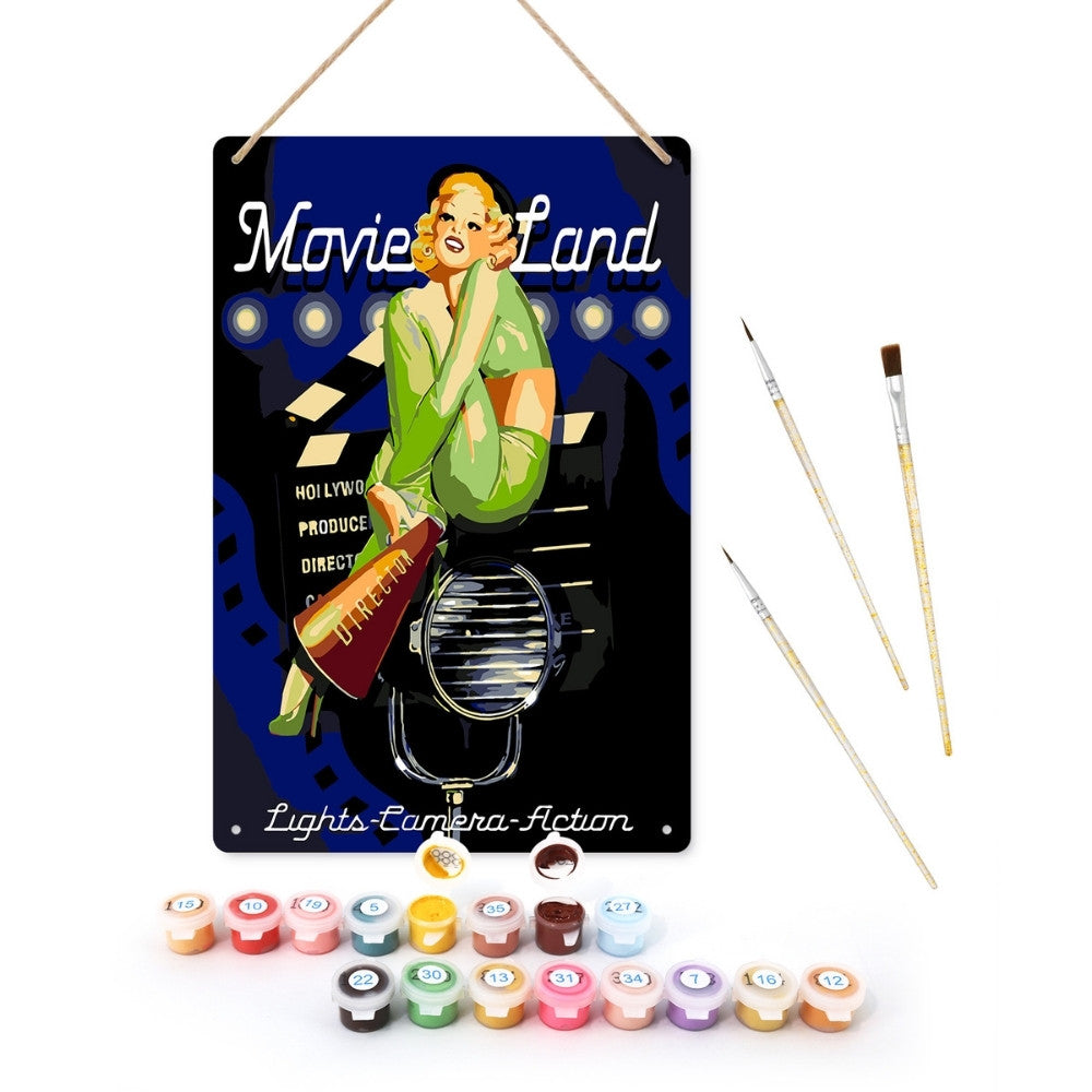 Peinture par Numéros Affiche Métallique - Monde du Cinéma Figured'Art