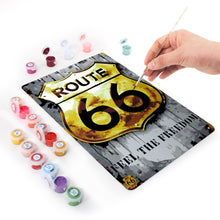 Charger l&#39;image dans la galerie, Peinture par Numéros Affiche Métallique - Route 66