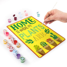 Charger l&#39;image dans la galerie, Peinture par Numéros Affiche Métallique - La Maison, c&#39;est là où sont mes Plantes