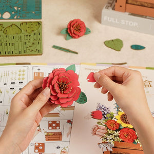 Puzzle 3D Boîte Fleurie en Bois