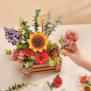Puzzle 3D Boîte Fleurie en Bois