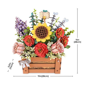 Puzzle 3D Boîte Fleurie en Bois